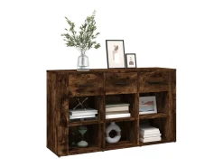Aparador madera contrachapada roble ahumado 100x30x59,5 cm ES55468