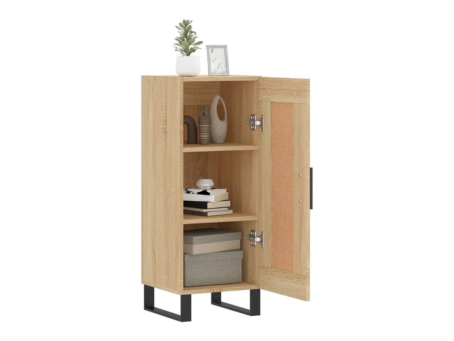 Aparador madera contrachapada color roble Sonoma 34,5x34x90 cm ES18965