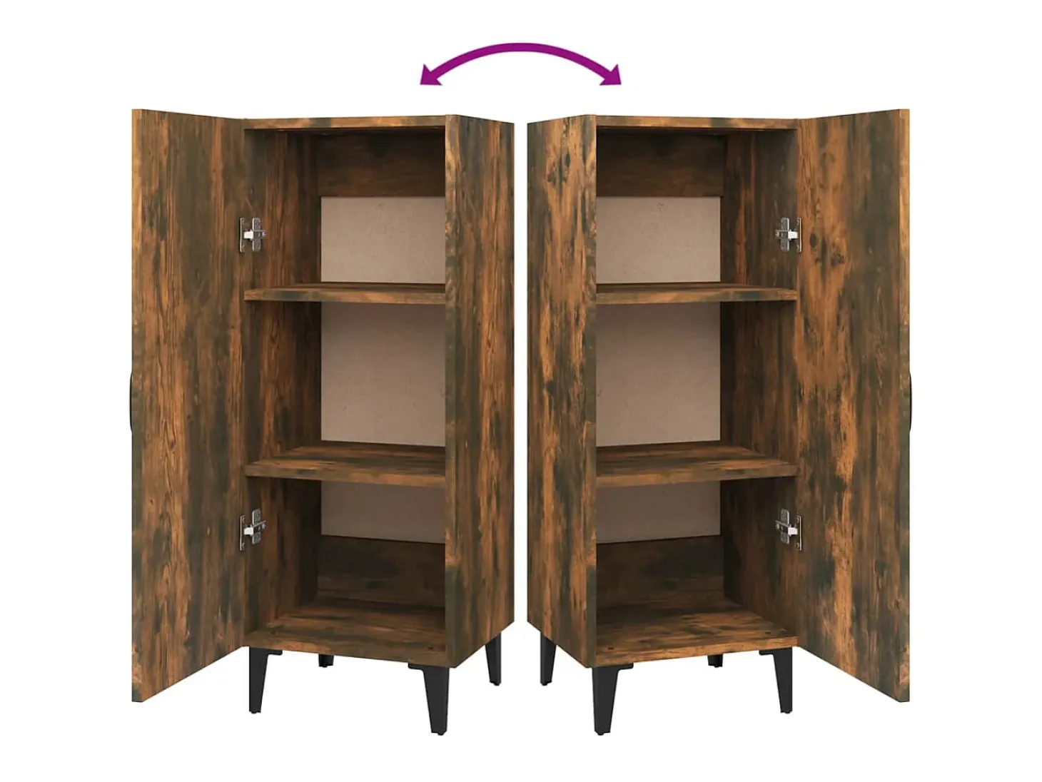 Aparador madera contrachapada roble ahumado 34,5x34x90 cm