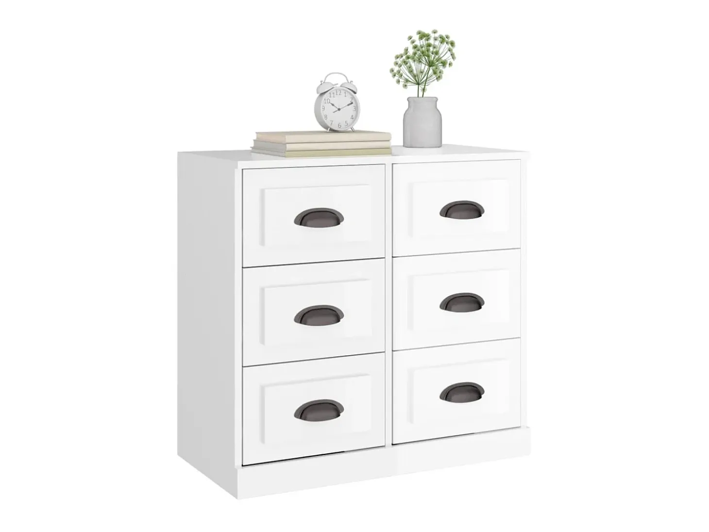 Aparador madera contrachapada blanco brillante 70x35,5x67,5 cm ES30175