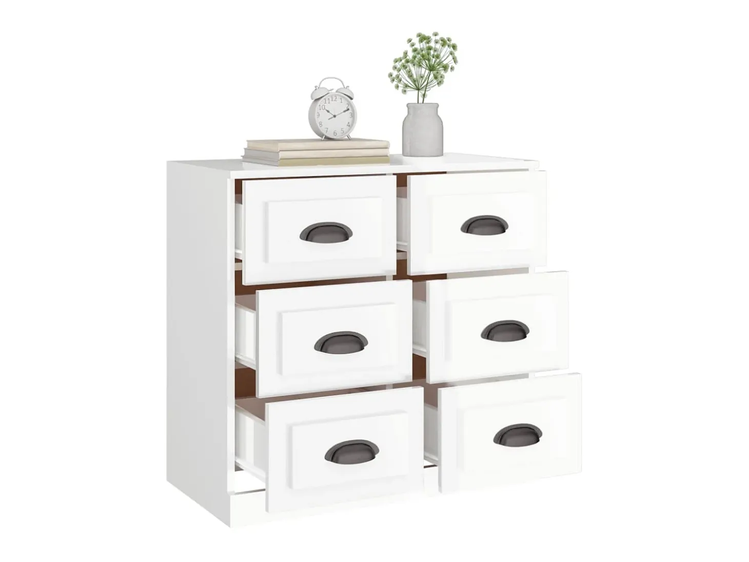 Aparador madera contrachapada blanco brillante 70x35,5x67,5 cm ES30175