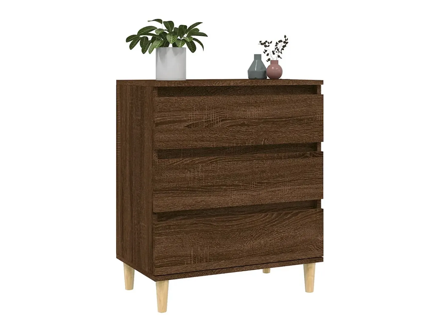 Aparador madera contrachapada marrón roble 60x35x70 cm ES13197