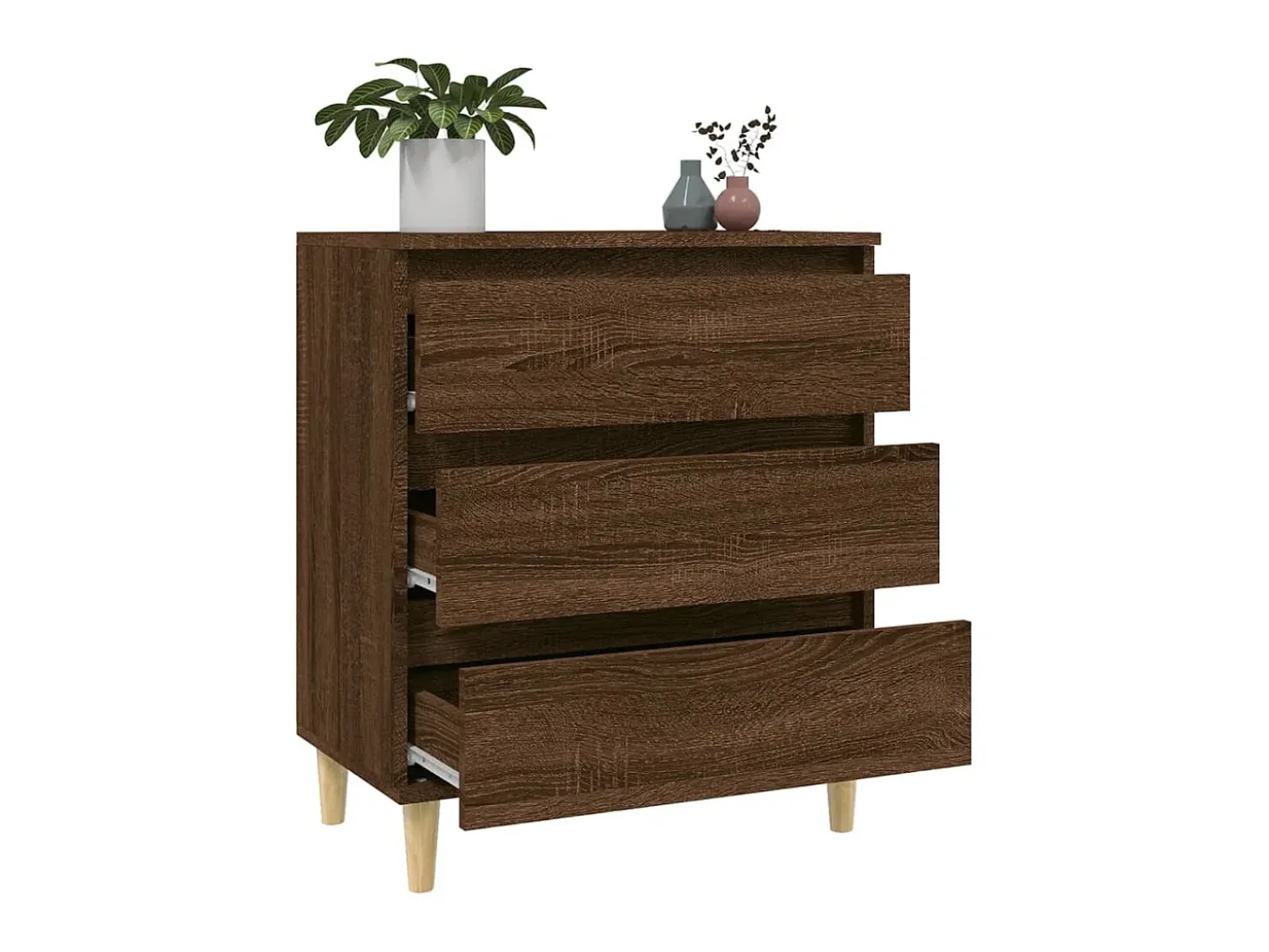 Aparador madera contrachapada marrón roble 60x35x70 cm ES13197