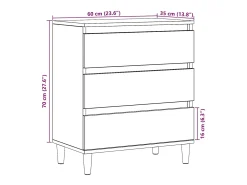 Aparador madera contrachapada roble artisian 60x35x70 cm