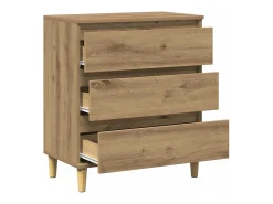 Aparador madera contrachapada roble artisian 60x35x70 cm