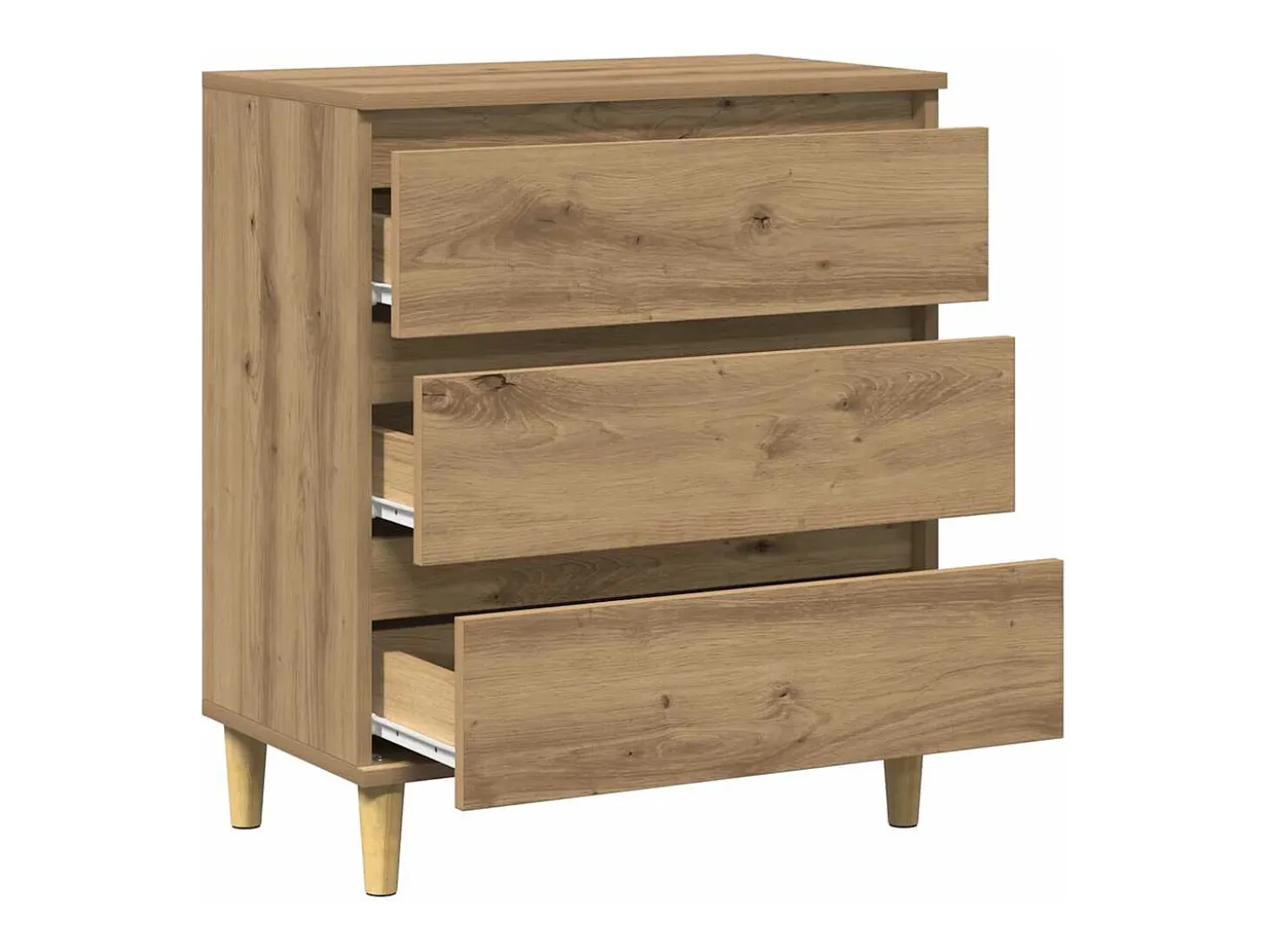 Aparador madera contrachapada roble artisian 60x35x70 cm