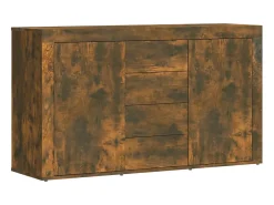 Aparador madera contrachapada color roble ahumado 120x36x69 cm