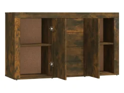 Aparador madera contrachapada color roble ahumado 120x36x69 cm