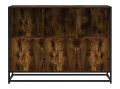 Aparador madera contrachapada color roble ahumado 100x35x76 cm