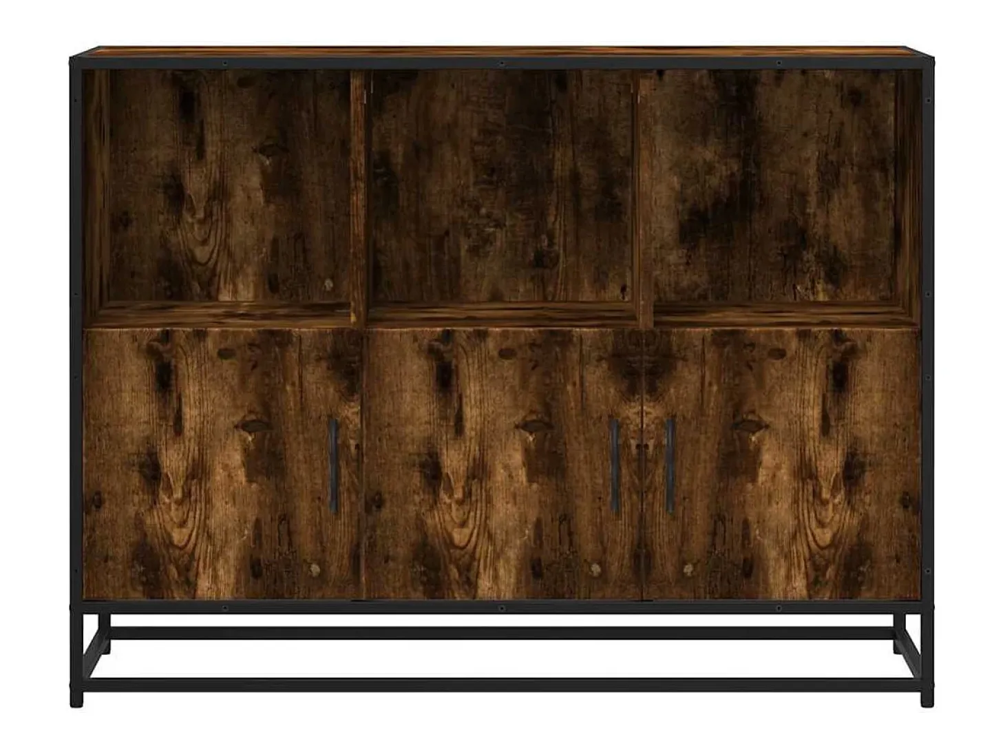 Aparador madera contrachapada color roble ahumado 100x35x76 cm