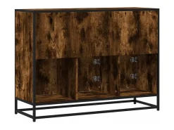Aparador madera contrachapada color roble ahumado 100x35x76 cm