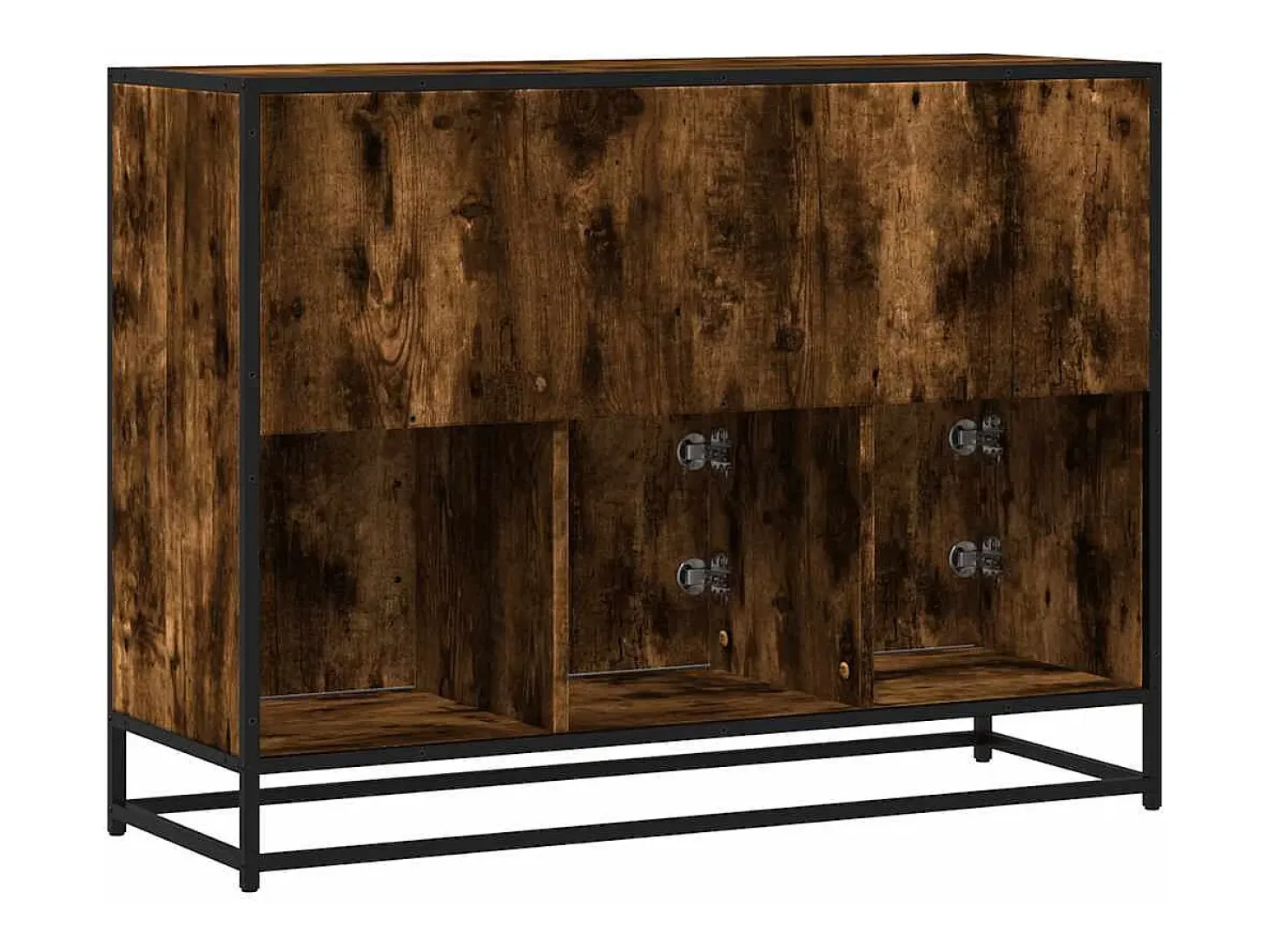 Aparador madera contrachapada color roble ahumado 100x35x76 cm