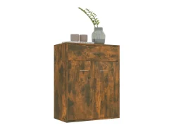 Aparador madera contrachapada color roble ahumado 60x30x75 cm