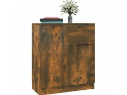 Aparador madera contrachapada color roble ahumado 60x30x70 cm ES22118