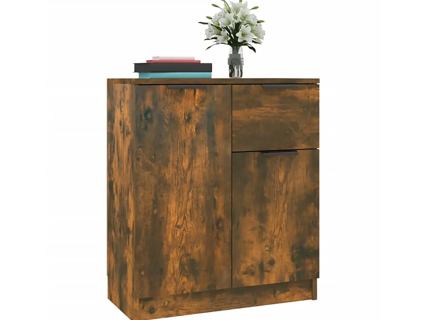 Aparador madera contrachapada color roble ahumado 60x30x70 cm ES22118