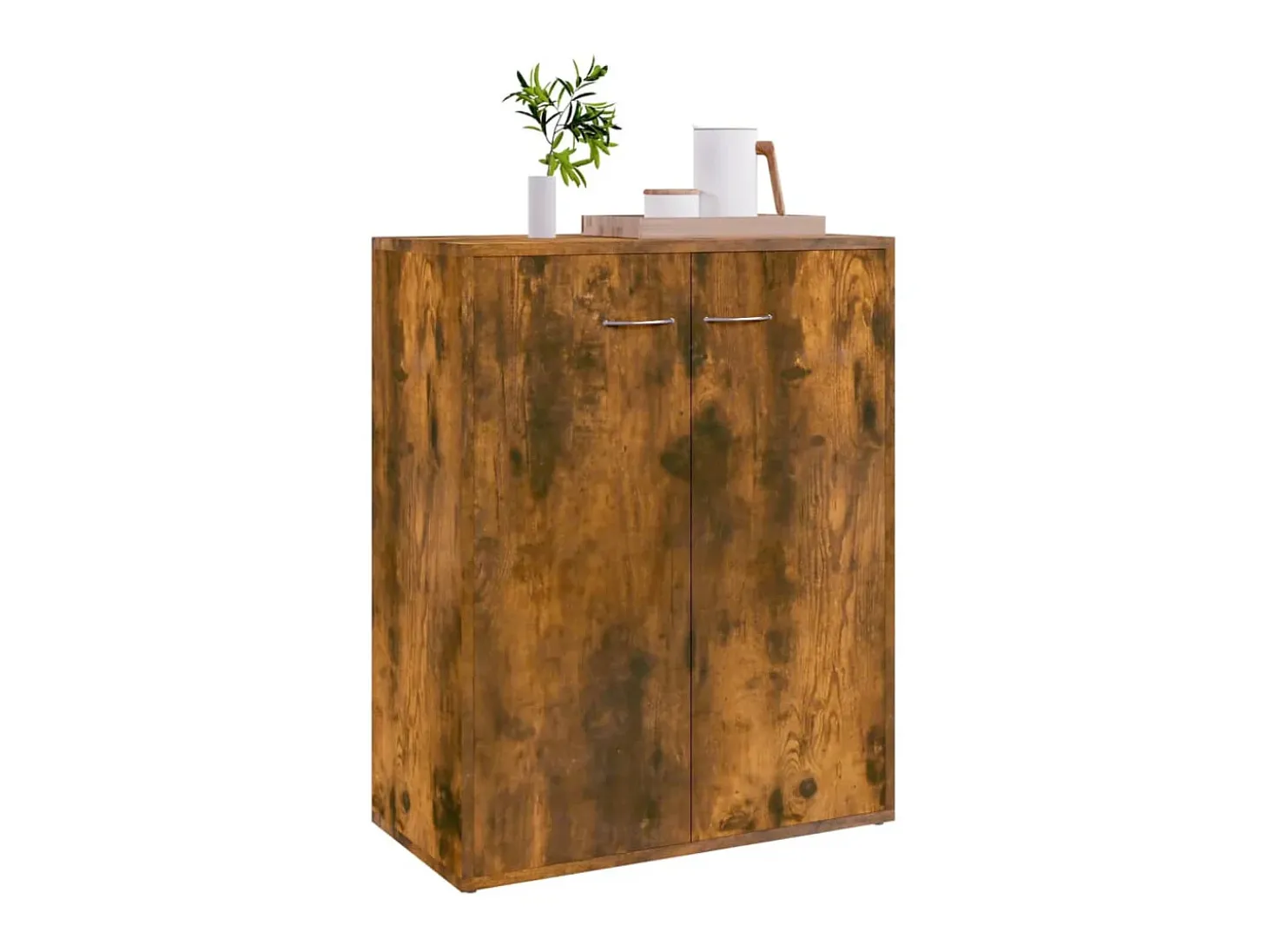 Aparador madera contrachapada color roble ahumado 60x30x75 cm ES96185
