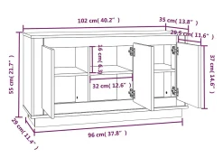 Aparador madera contrachapada roble ahumado 102x35x55 cm