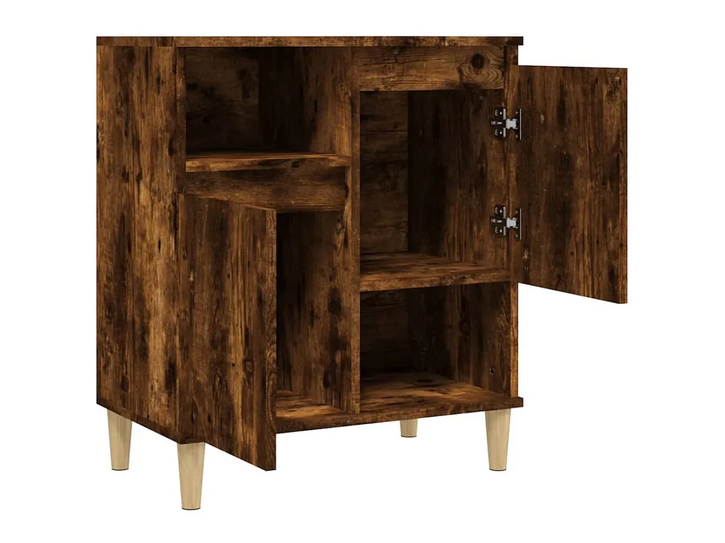 Aparador madera contrachapada color roble ahumado 60x35x70 cm ES17746
