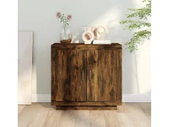 Aparador madera contrachapada color roble ahumado 80x40x75 cm ES887852