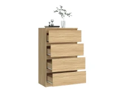 Aparador madera contrachapada color roble Sonoma 60x35x98,5 cm ES13401
