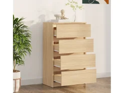 Aparador madera contrachapada color roble Sonoma 60x35x98,5 cm ES13401