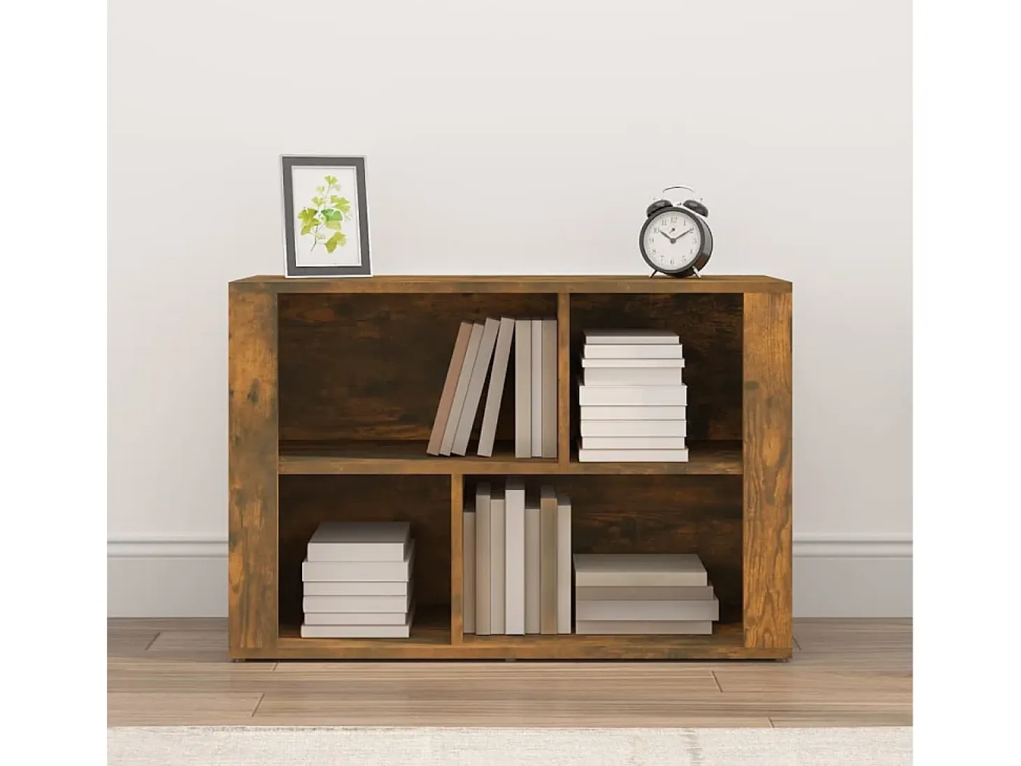 Aparador madera contrachapada color roble ahumado 80x30x54 cm