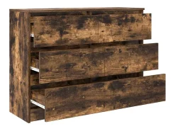 Aparador madera contrachapada color roble ahumado 100x35x76 cm