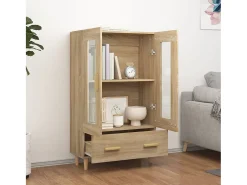 Aparador madera contrachapada color roble Sonoma 70x31x115 cm ES10122