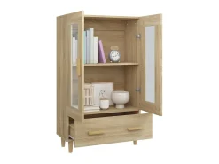 Aparador madera contrachapada color roble Sonoma 70x31x115 cm ES10122