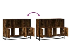 Aparador madera contrachapada color roble ahumado 100x35x76 cm