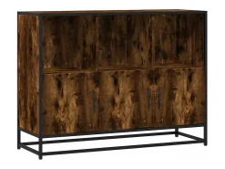 Aparador madera contrachapada color roble ahumado 100x35x76 cm