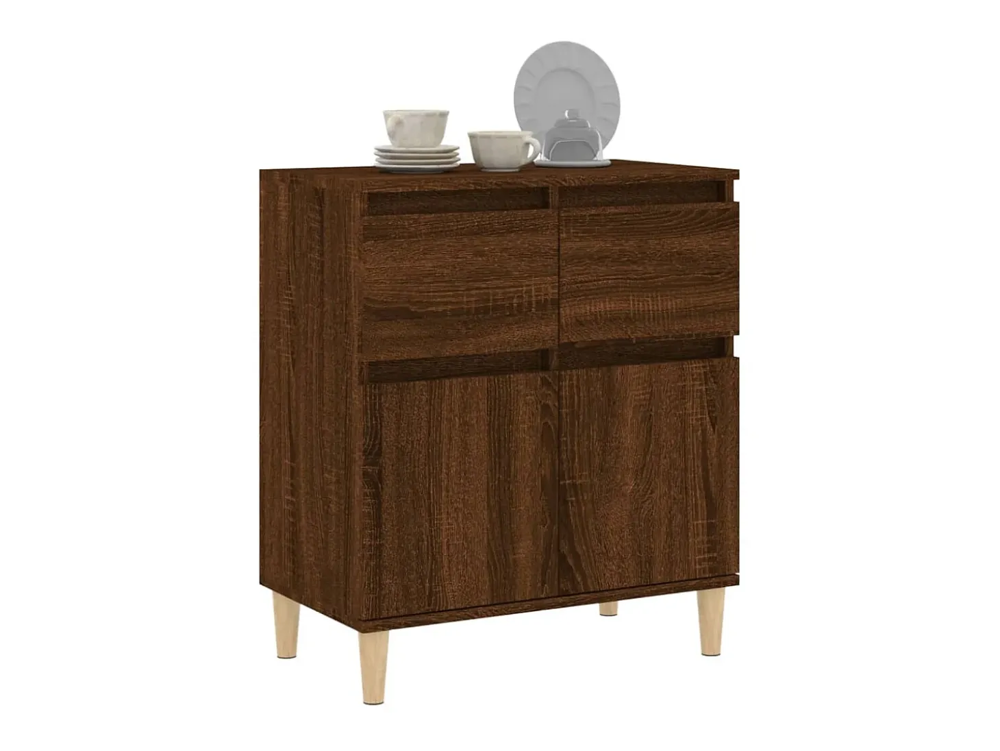 Aparador madera contrachapada marrón roble 60x35x70 cm ES35893