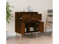 Aparador madera contrachapada marrón roble 60x35x70 cm ES35893