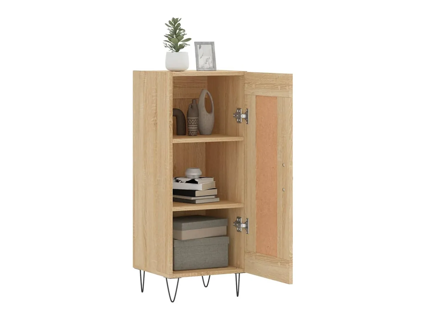 Aparador madera contrachapada color roble Sonoma 34,5x34x90 cm