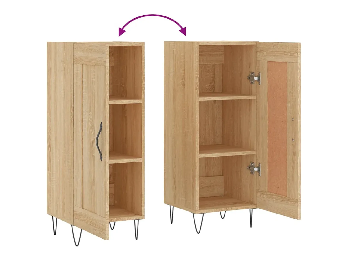 Aparador madera contrachapada color roble Sonoma 34,5x34x90 cm