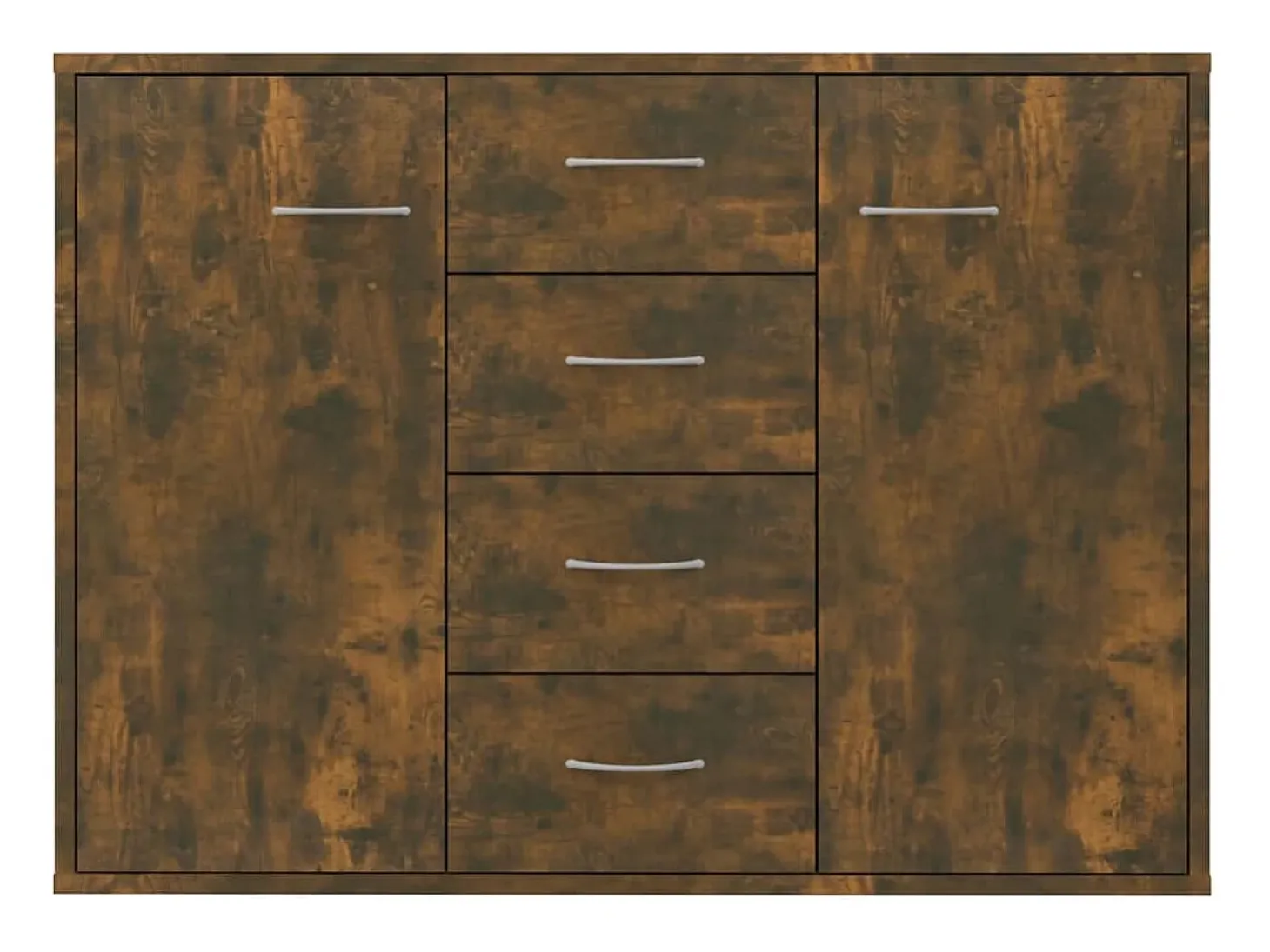 Aparador madera contrachapada color roble ahumado 88x30x65 cm