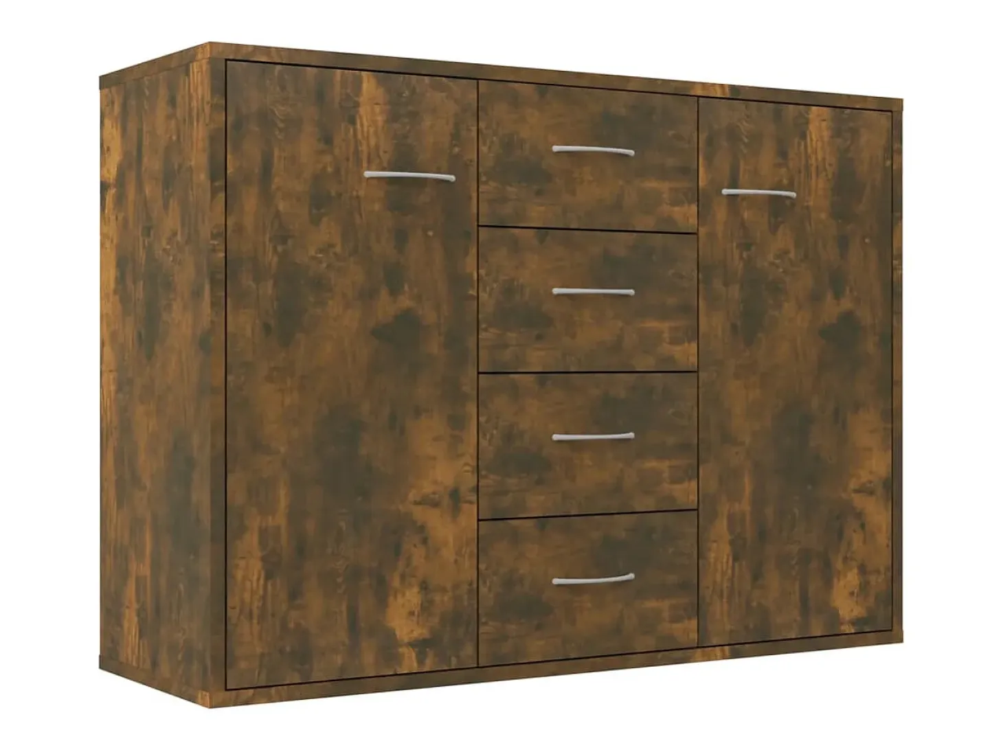 Aparador madera contrachapada color roble ahumado 88x30x65 cm