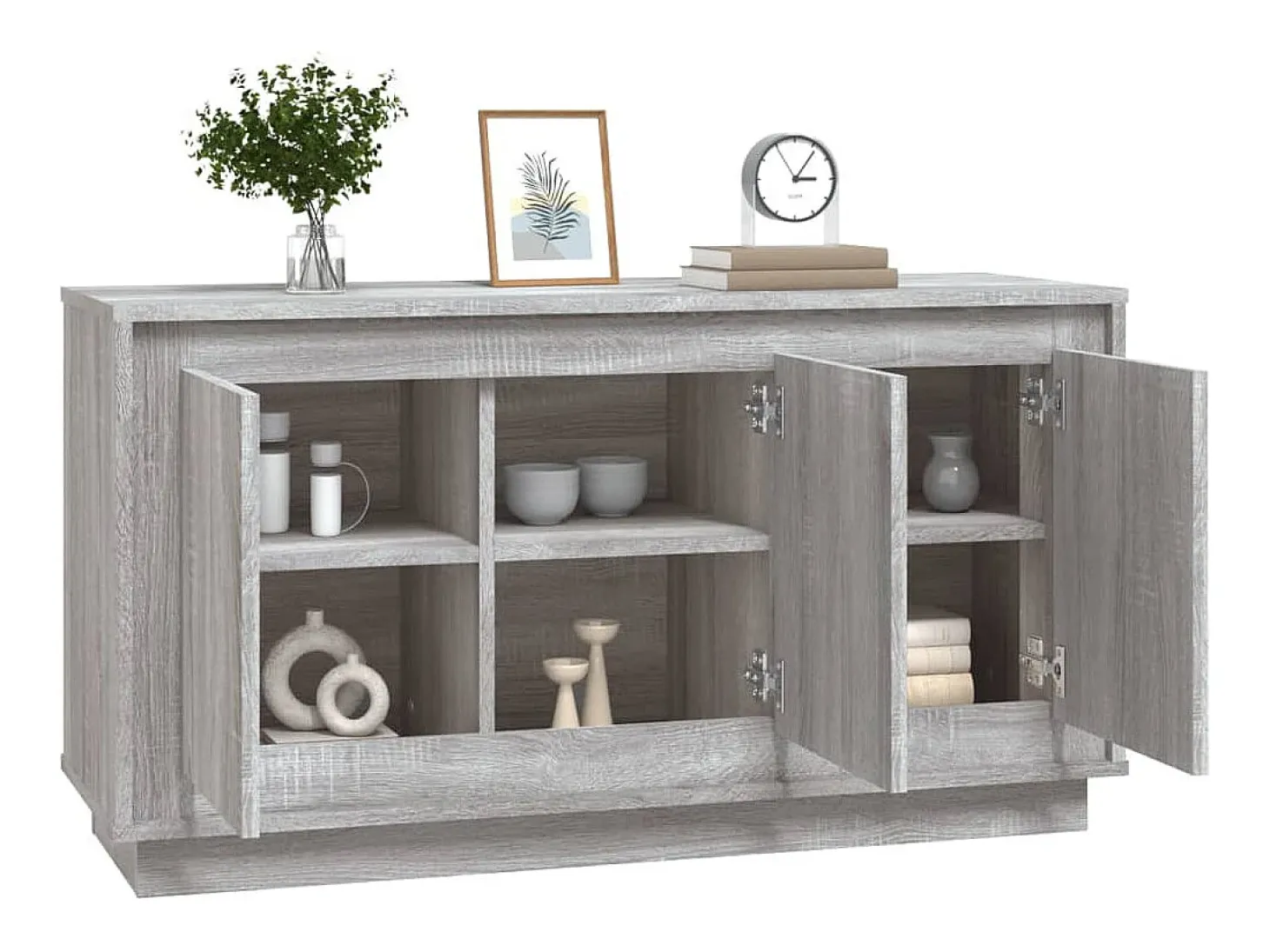 Aparador madera contrachapada gris Sonoma 102x35x55 cm ES568503