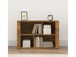 Aparador madera contrachapada color roble ahumado 80x30x54 cm ES31687