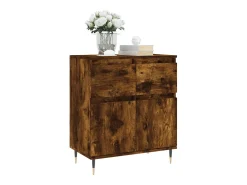 Aparador madera contrachapada color roble ahumado 60x35x70 cm