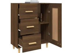 Aparador madera contrachapada marrón roble 69,5x34x90 cm ES79072