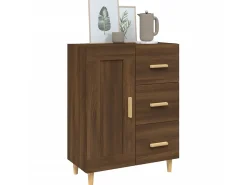 Aparador madera contrachapada marrón roble 69,5x34x90 cm ES79072