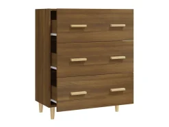 Aparador madera contrachapada marrón roble 70x34x90 cm ES99662