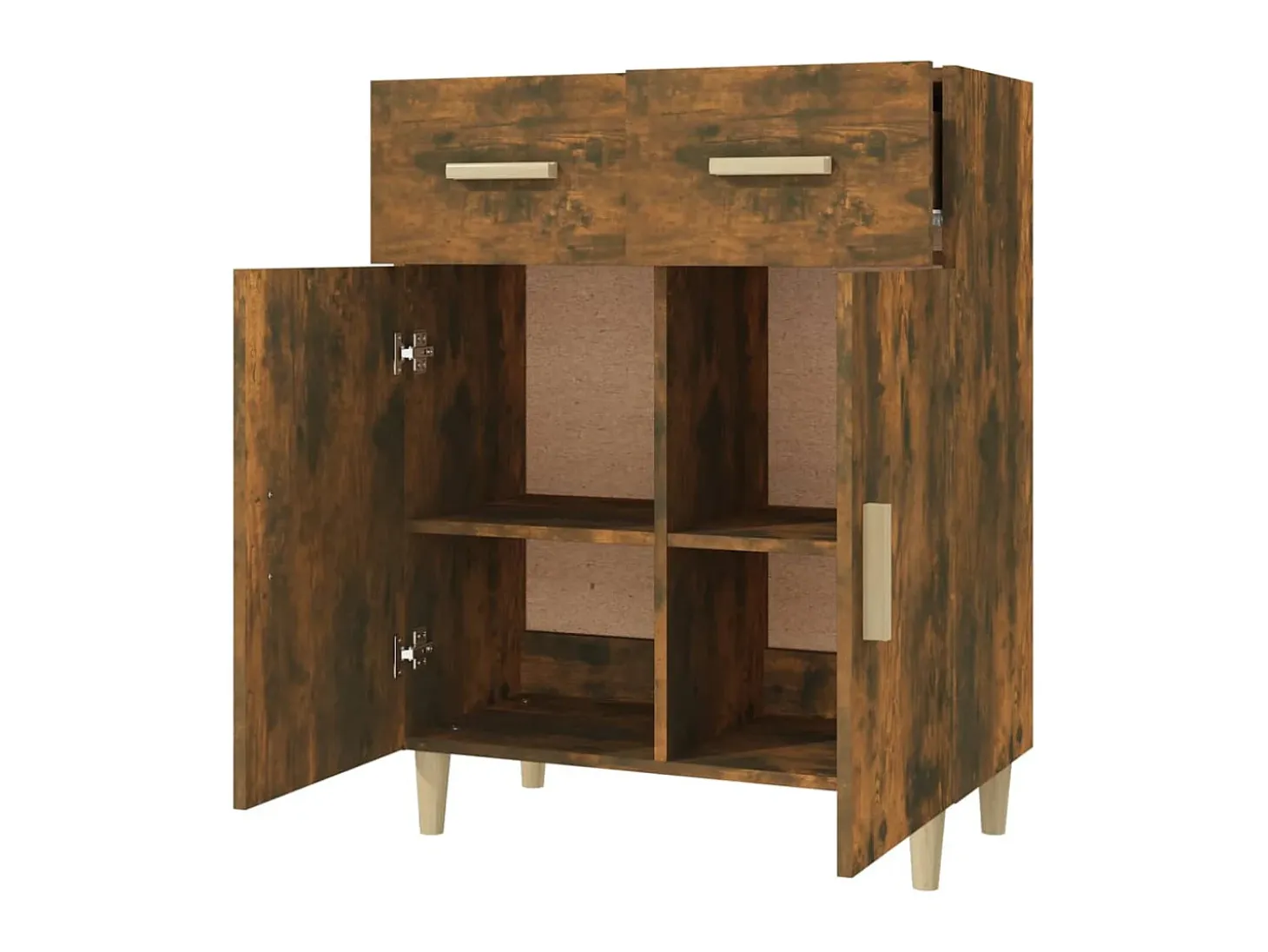 Aparador madera contrachapada roble ahumado 69,5x34x89 cm ES74608