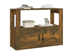 Aparador madera contrachapada color roble ahumado 80x30x60 cm ES85744