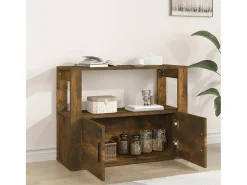 Aparador madera contrachapada color roble ahumado 80x30x60 cm ES85744