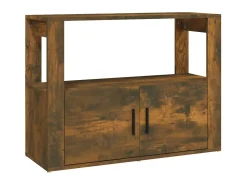 Aparador madera contrachapada color roble ahumado 80x30x60 cm ES85744