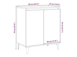 Aparador madera contrachapada roble artisian 60x35x70 cm