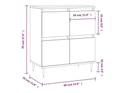 Aparador madera contrachapada color roble ahumado 60x35x70 cm