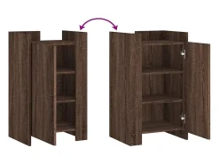 Aparador madera contrachapada marrón roble 45x35x75 cm